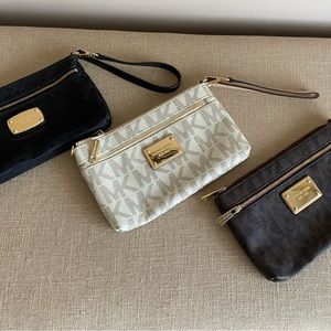 Set of 3 Authentic Michael Kors Wristlets